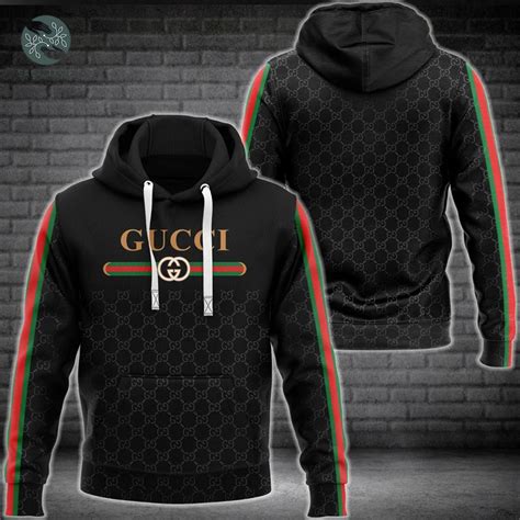 gucci stripe hoodie black|black Gucci hoodie men.